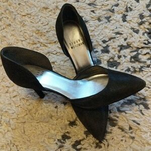Stuart Weitzman Black D'Orsay Pointed Toe Pumps